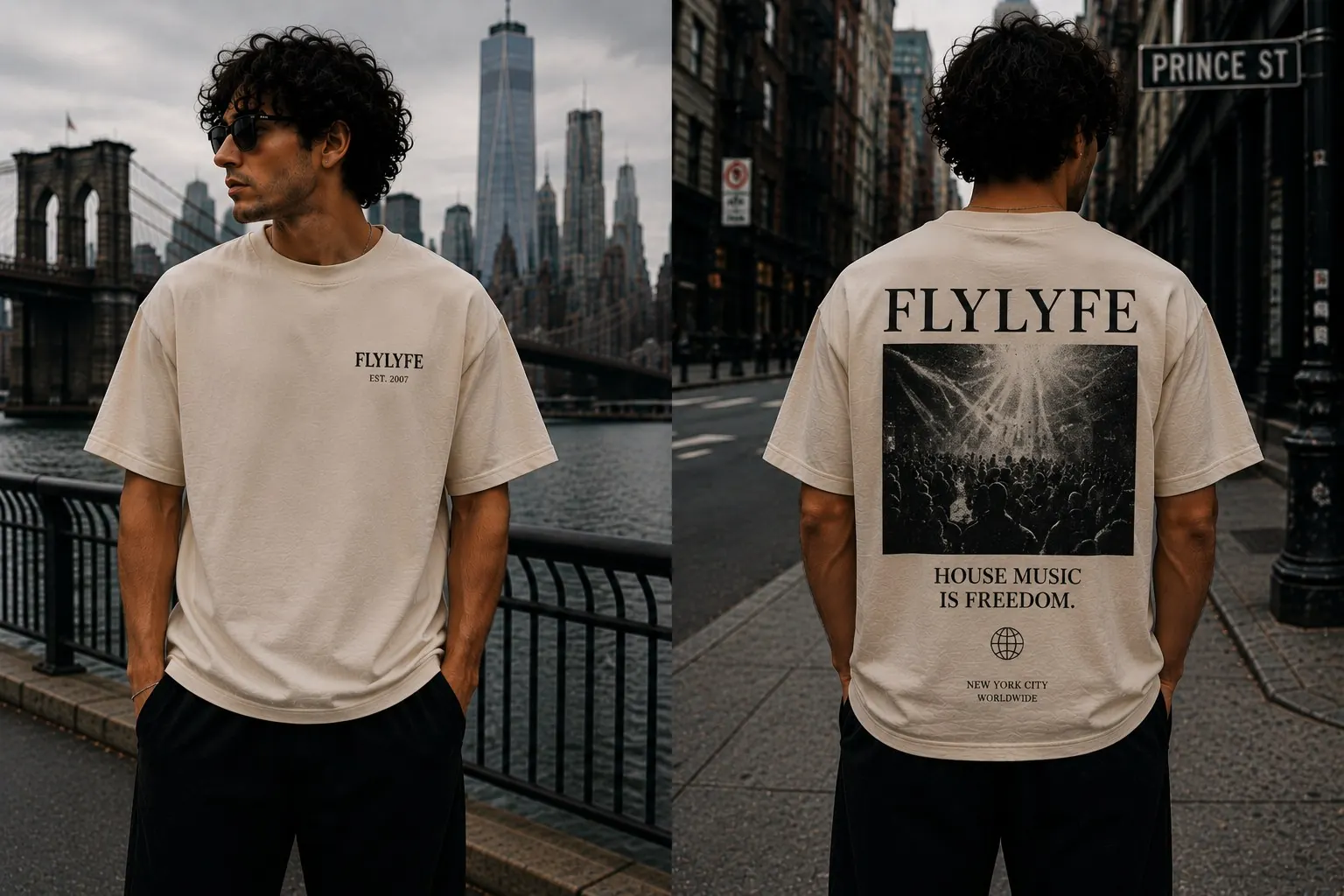 FLYLYFE — House Music Is Freedom tee in SoHo NYC