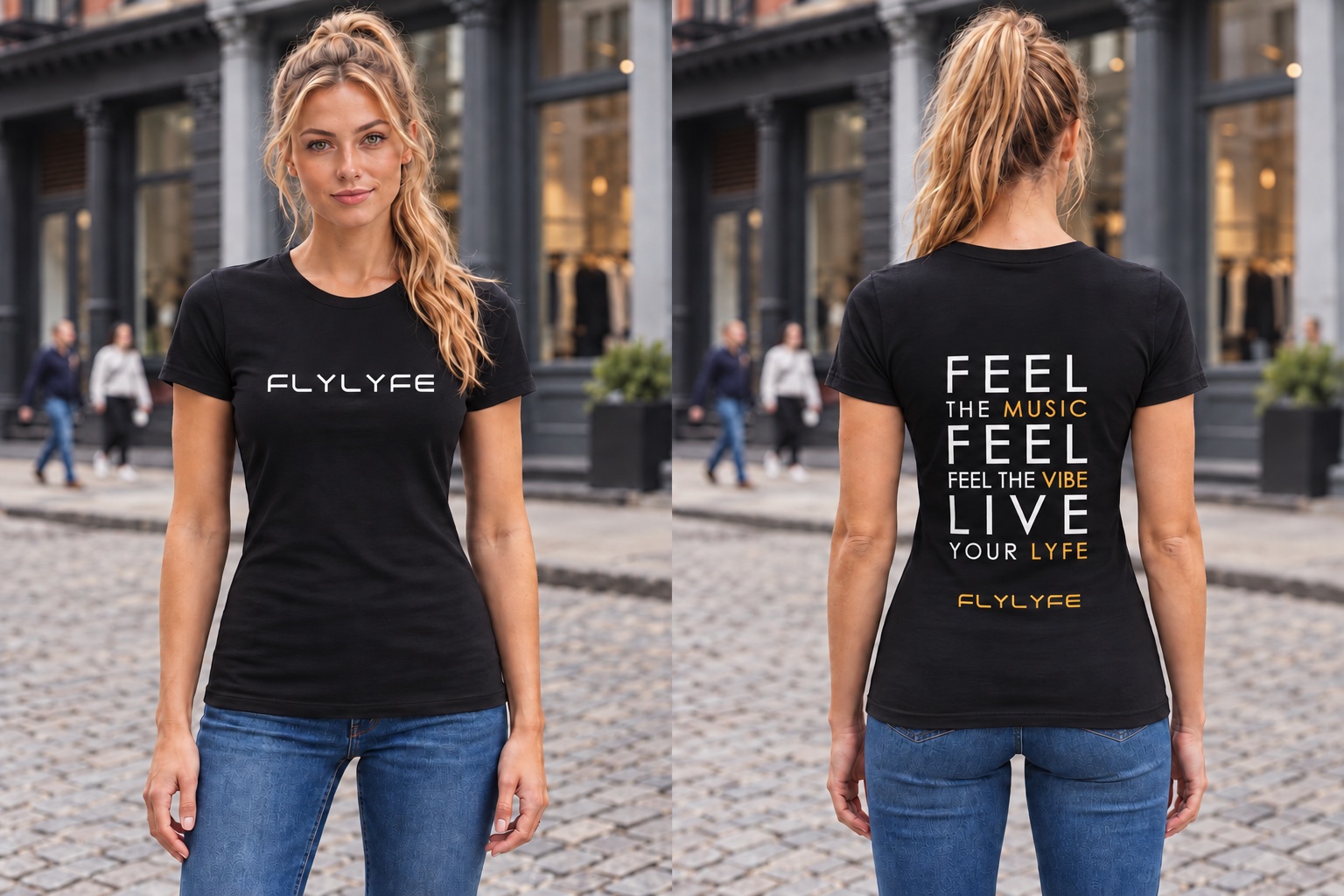 Anthem — Women’s Fitted, Black back on model