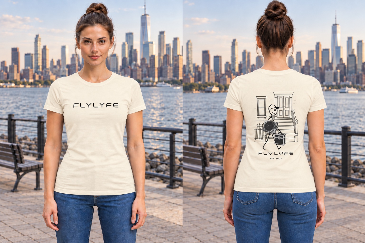 Brownstone DJ · Fitted — front and back on a model