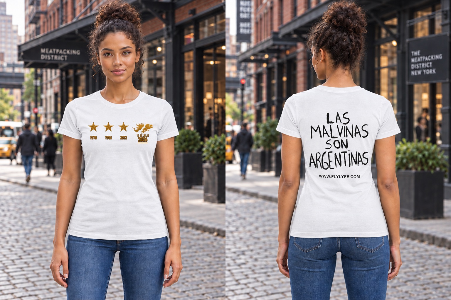 Las Malvinas Campeones — Women’s Fitted, White back on model