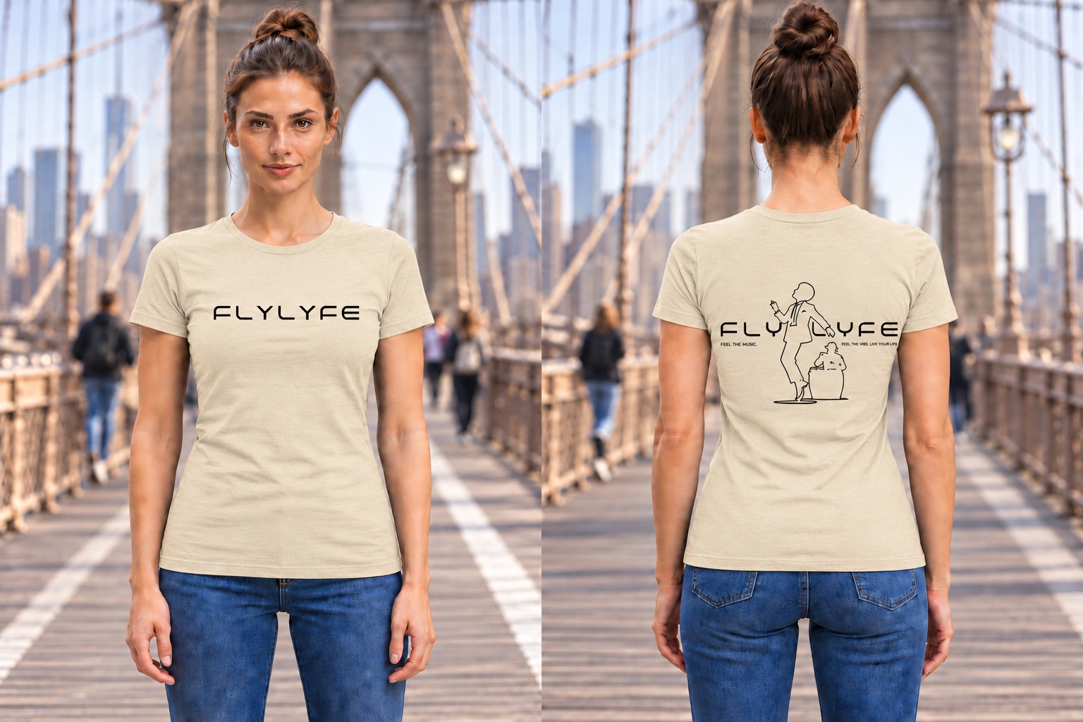 Conga — Women’s Fitted, Soft Cream back on model