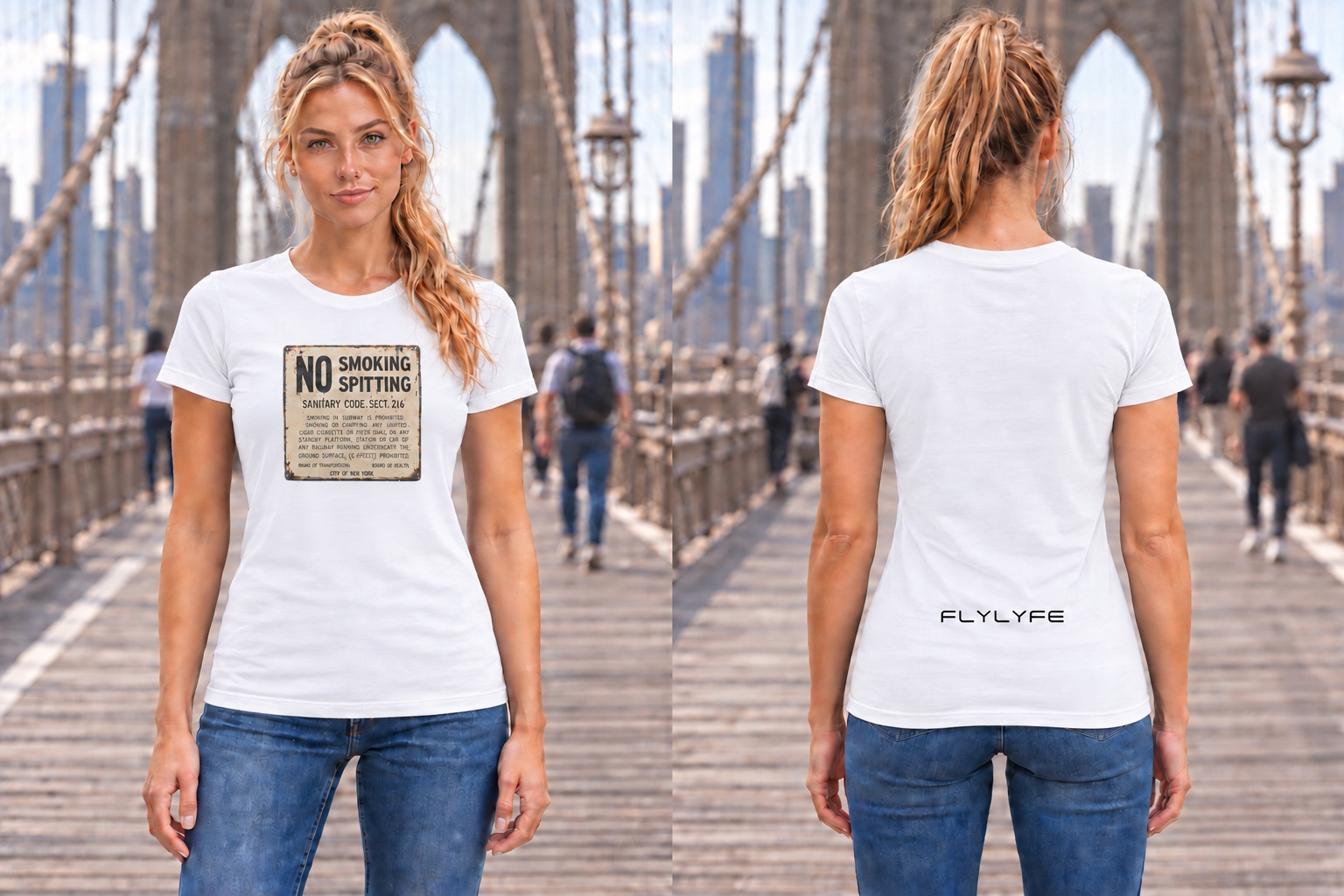 Sanitary Code — Women’s Fitted, White back on model