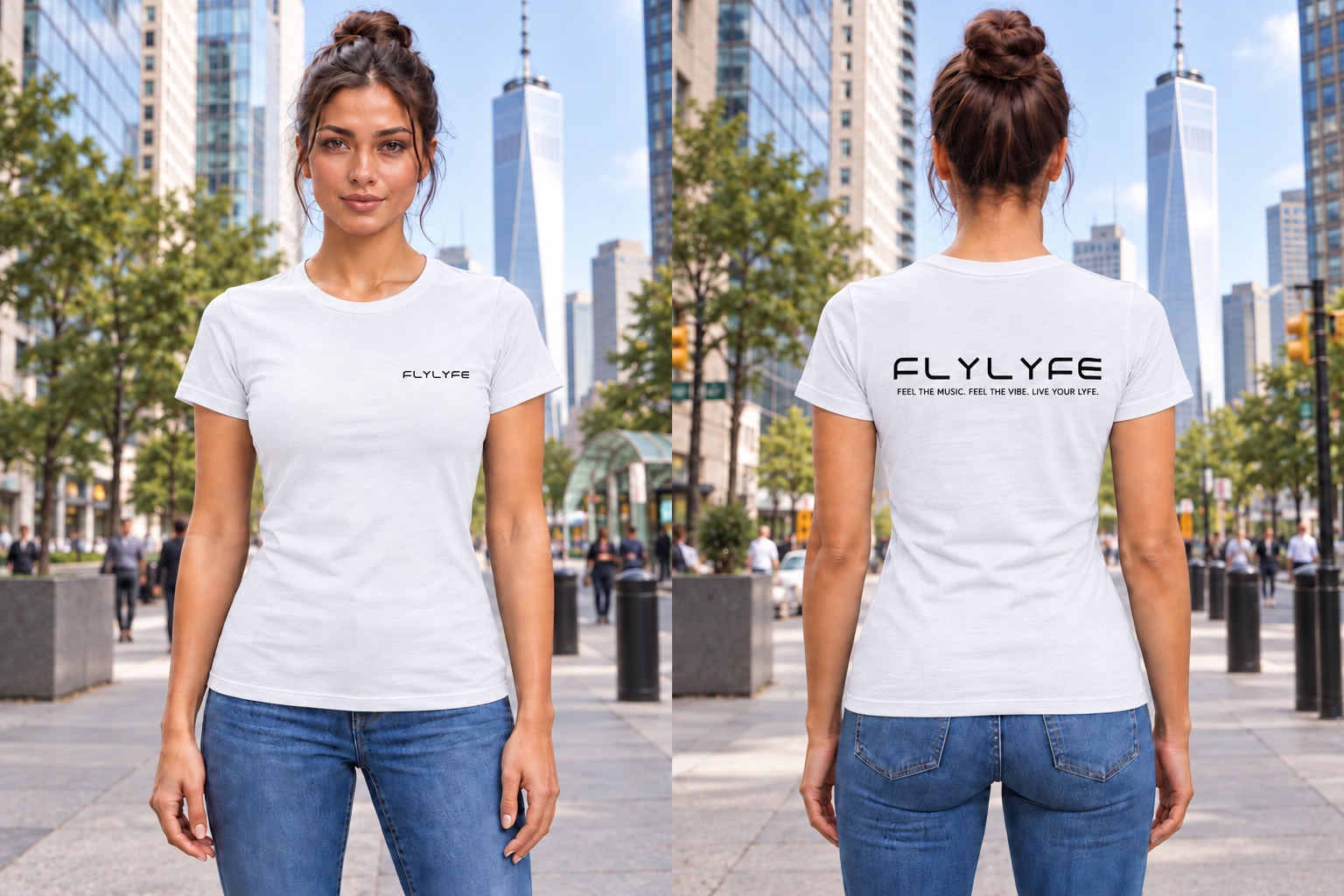 Signature — Women’s Fitted, White back on model