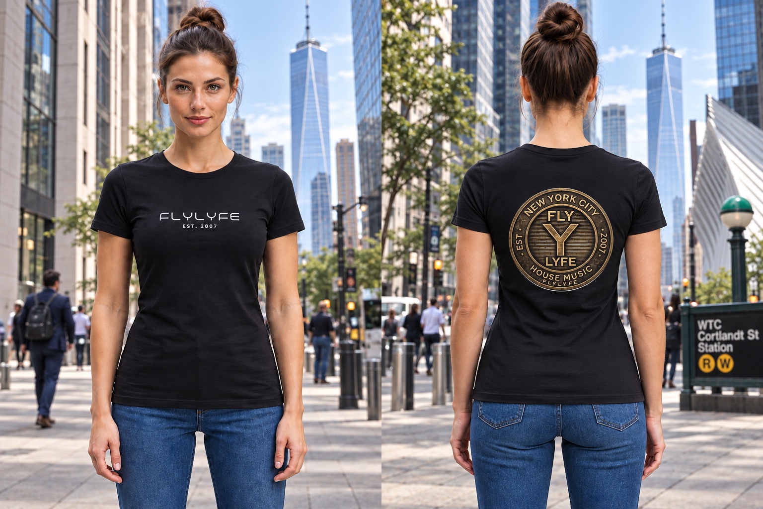 Token — Women’s Fitted, Black back on model