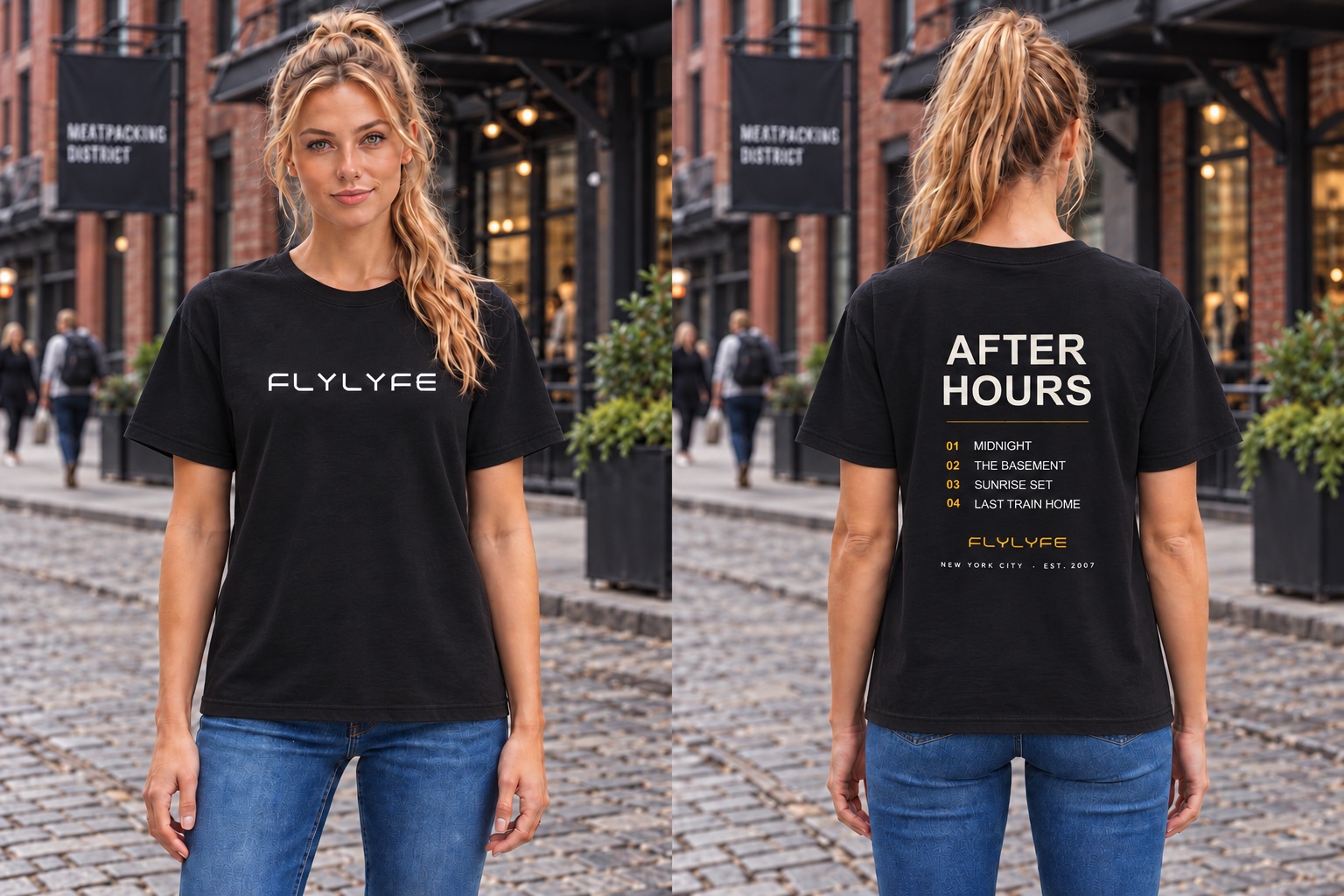 After Hours — Women’s Relaxed, Black back on model