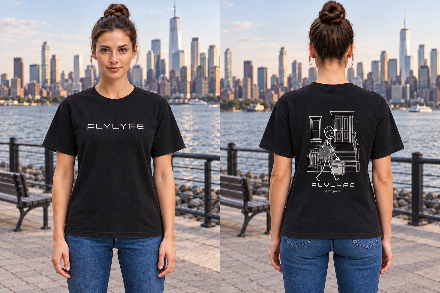 Brownstone DJ — Women’s Relaxed, Black back on model