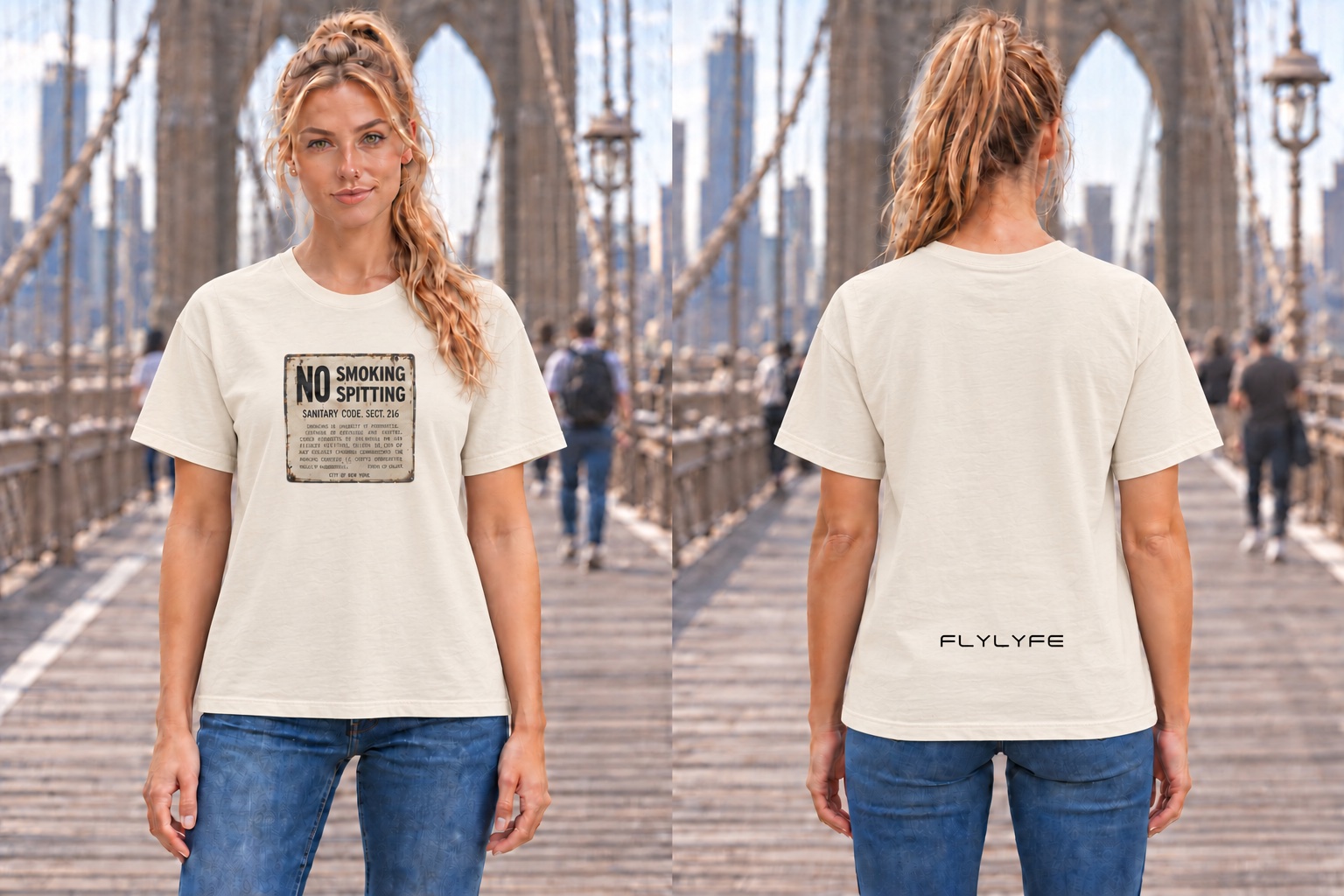 Sanitary Code — Women’s Relaxed, Ivory back on model