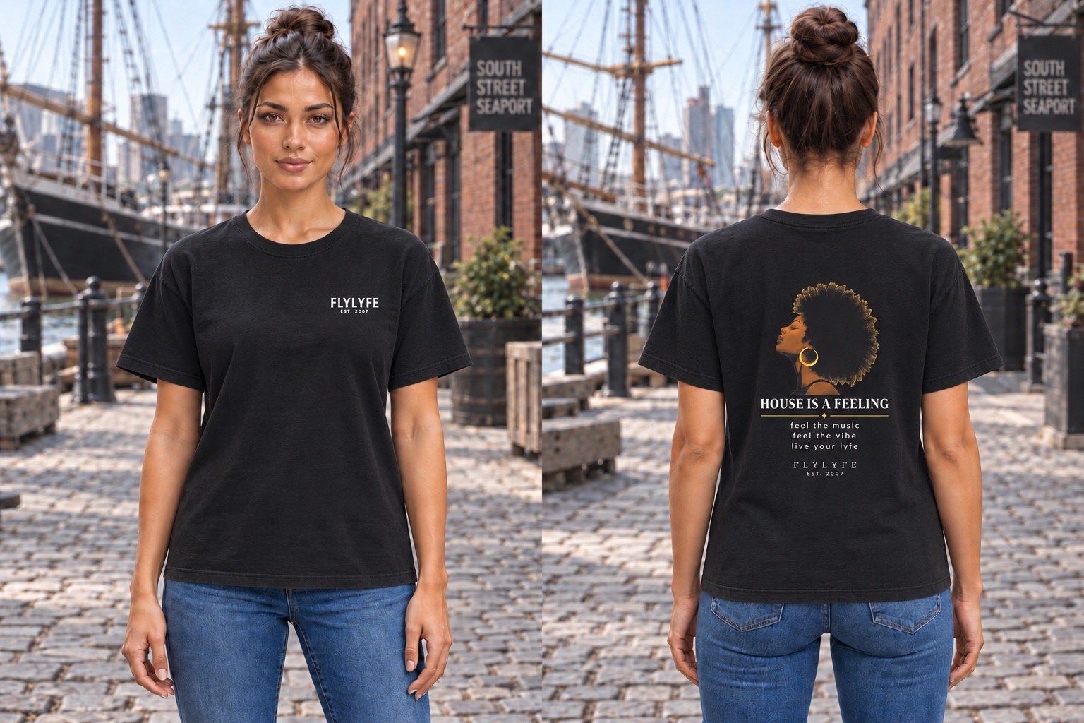Soul — Women’s Relaxed, Black back on model