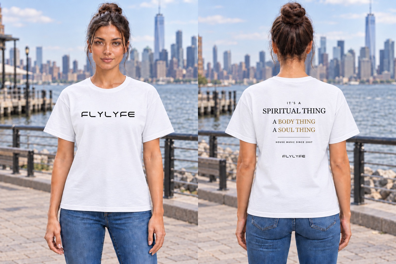 Spiritual Thing — Women’s Relaxed, White back on model